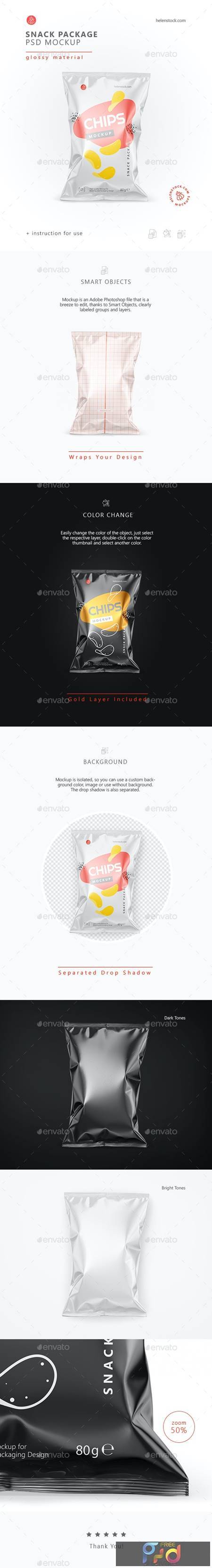 Glossy Snack Package Mockup - Front View 26538212 - FreePSDvn