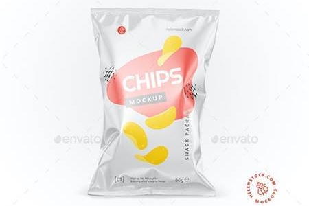 Download Glossy Snack Package Mockup Front View 26538212 Freepsdvn PSD Mockup Templates