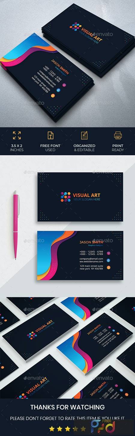 Modern Business Card with Colorful Shapes 26494123 1