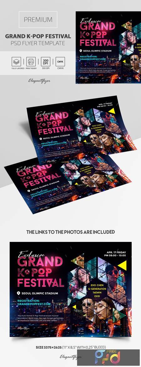 Grand K-Pop Festival – Premium PSD Flyer Template 116783 1