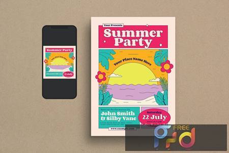 Summer Party Flyer Set LSBU867 1