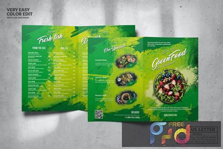 Green Food Menu Design A4 & US Letter