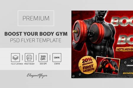 FreePsdVn.com 2006380 TEMPLATE boost your body gym premium psd flyer template 117121 cover
