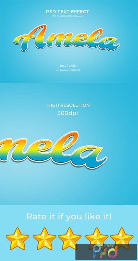 Amela 3D game Logo Rainbow Text Effect 26999571 1