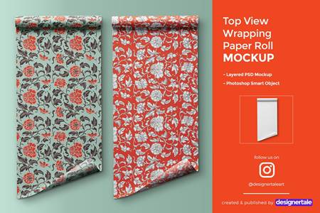 Download Top View Wrapping Paper Roll Mockup 4476026 - FreePSDvn