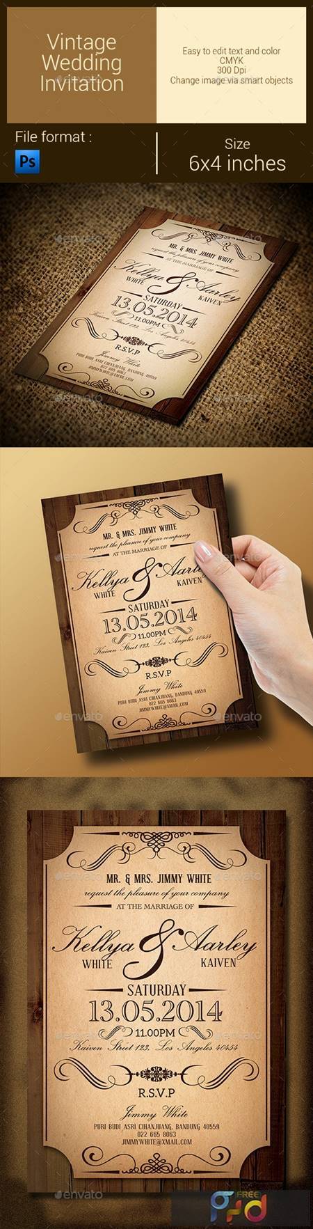 Vintage Wedding Invitation 9615090 1