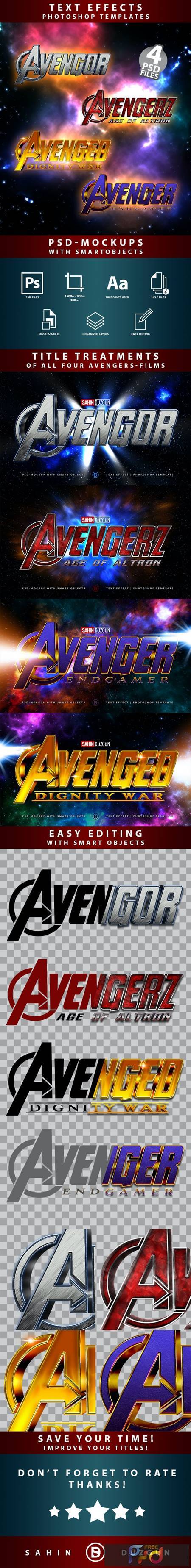 AVENGERS Text   Effects Mockups Template   Package