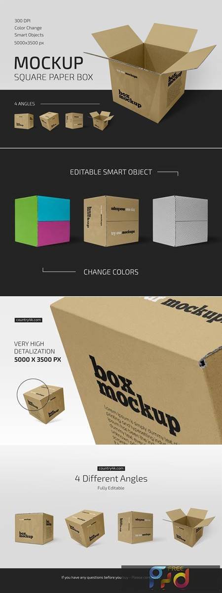 Square Paper Box Mockup Set 5156431 1