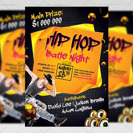 FreePsdVn.com 2007546 TEMPLATE hip hop night club a5 flyer template 20179 cover