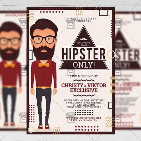 FreePsdVn.com 2007548 TEMPLATE hipster only flyer club a5 template 20115 cover