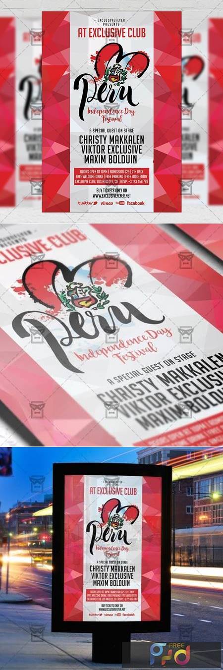 Peruvian Independence Day Festival - Club A5 Flyer Template 20167 1
