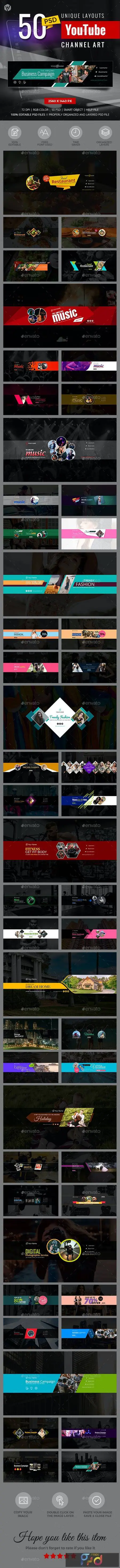 50 YouTube Channel Art 27512579 - FreePSDvn