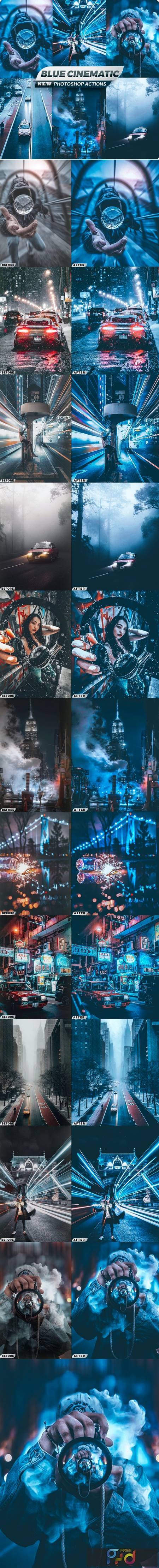 Blue Cinematic City Photoshop Actions