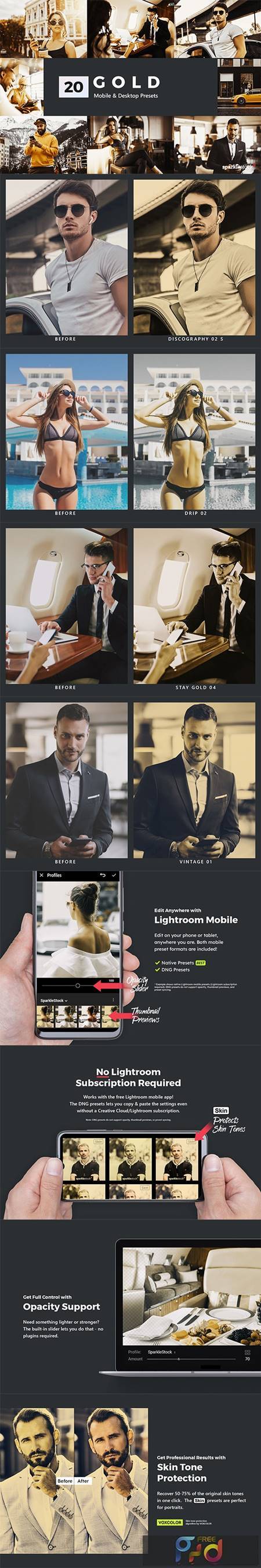 20 Gold Lightroom Presets and LUTs 27986347 1