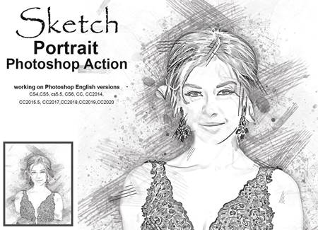 FreePsdVn.com 2008261 ACTION sketch portrait photoshop action 5203548 cover