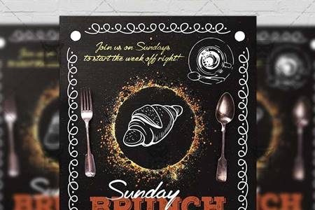 FreePsdVn.com 2008332 TEMPLATE sunday brunch happy hours flyer food a5 template 19878 cover