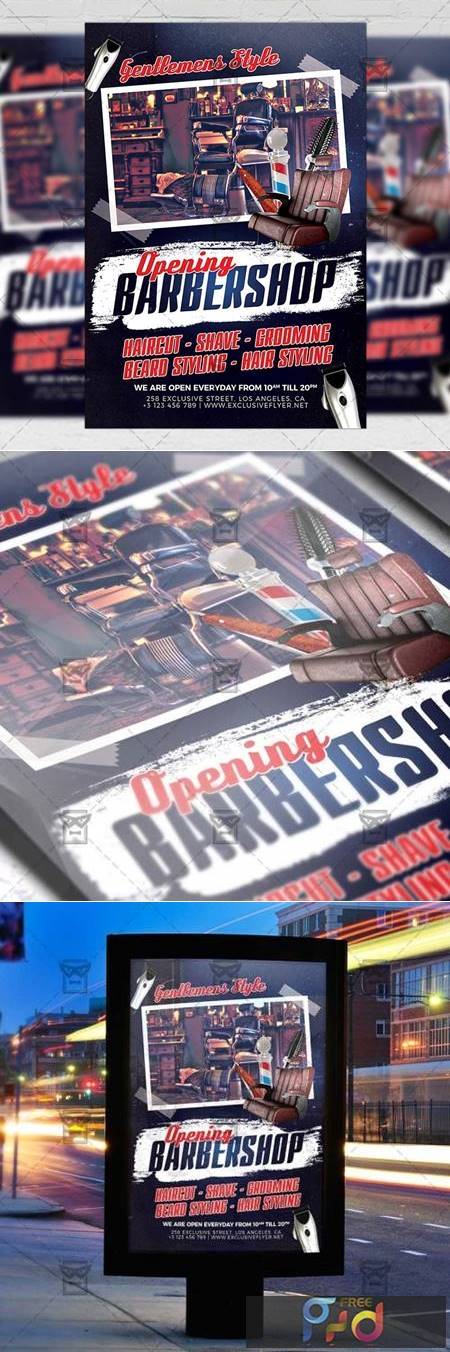 Barber Shop Opening - Business A5 Flyer Template 19507 1