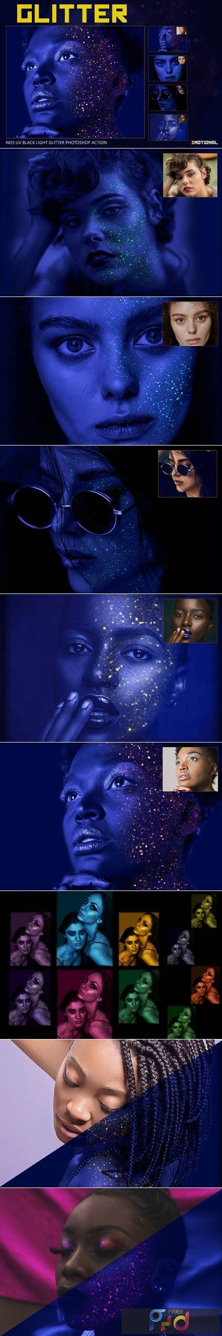 Neo UV Black Light Glitter Photoshop