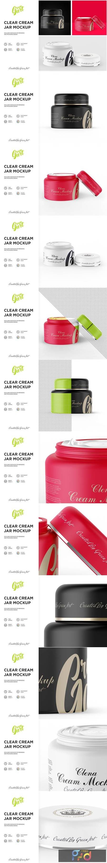 PSD Clear Cream Jar Mockup