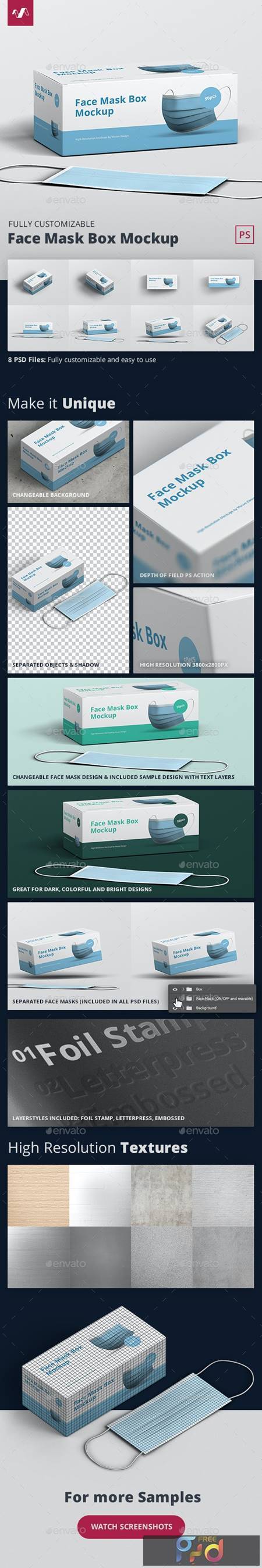 Face Mask Box Mockup 28890006 - FreePSDvn