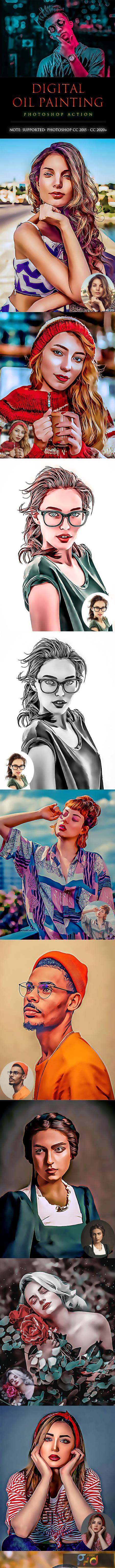 Digital OiL painting PhotoShop Action 28368497 1