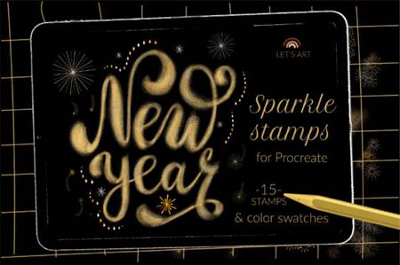 FreePsdVn.com 2012530 ACTION sparkle new year stamps lettering brush 7156127 cover