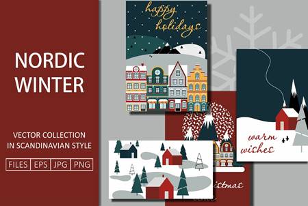 FreePsdVn.com 2101276 VECTOR nordic winter greeting cards 5601863 cover