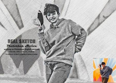 FreePsdVn.com 2101287 ACTION real sketch photoshop action 5493808 cover