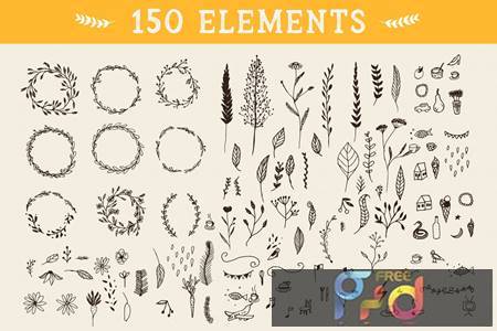 150 Floral Graphic Elements NPGC5UQ 1