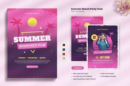 FreePsdVn.com 2101410 TEMPLATE summer party beach club flyer qhw3ddm cover