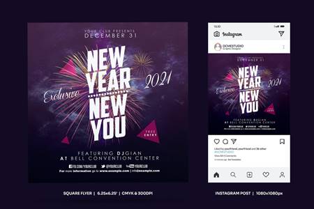 Freepsdvn.com 2102114 Template New Year Party Square Flyer Insta Post Cu8xecf Cover