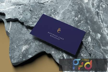 Business Card Mockup on Marble Stones NZMA2DQ 1