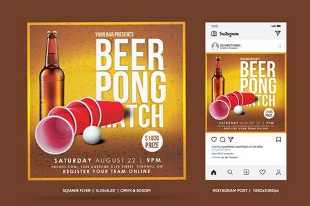 FreePsdVn.com 2102186 TEMPLATE beer pong party square flyer insta post yhaupq4 cover