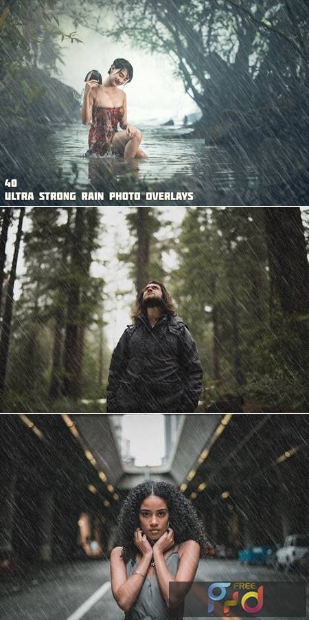Ultra Strong Rain Photo Overlays