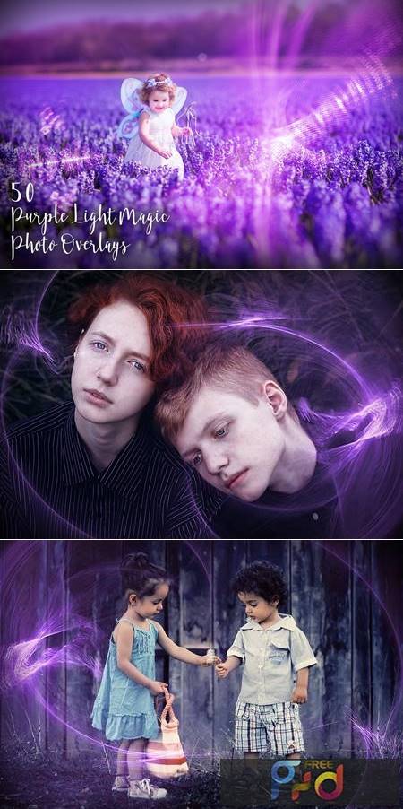 Purple Light Magic Photo Overlays