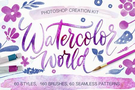 FreePsdVn.com 2102430 ACTION watercolor world photoshop styles brushes 302430 cover