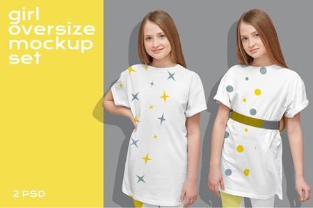 Download Oversize girl t-shirt mockup 5816280 - FreePSDvn