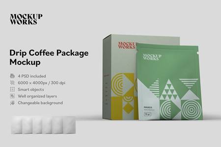 Download Drip Coffee Package Mockup 5877145 - FreePSDvn