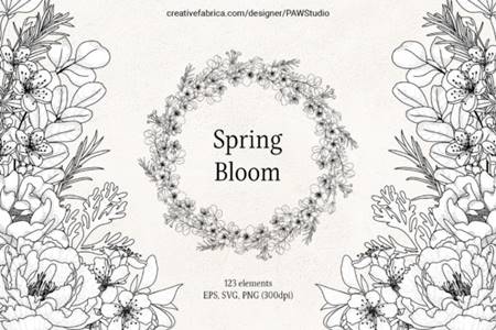 Download Floral Lineart Flower Svg Frame Monogram 9705171 Freepsdvn