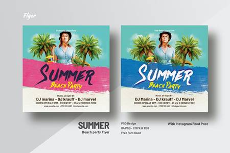 Freepsdvn.com 2104269 Template Summer Beach Party Square Flyer Instagram Feeds 68njslx Cover