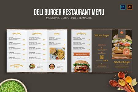 FreePsdVn.com 2104302 TEMPLATE deli burger restaurant menu prdnenu cover