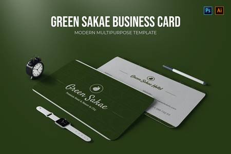 FreePsdVn.com 2104310 TEMPLATE green sakae business card 6tdu5wv cover