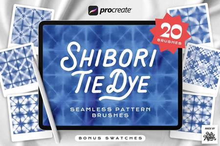 Freepsdvn.com 2104322 Action Procreate Tie Dye Shibori Seamless Pattern Brushes G3dw8xw Cover