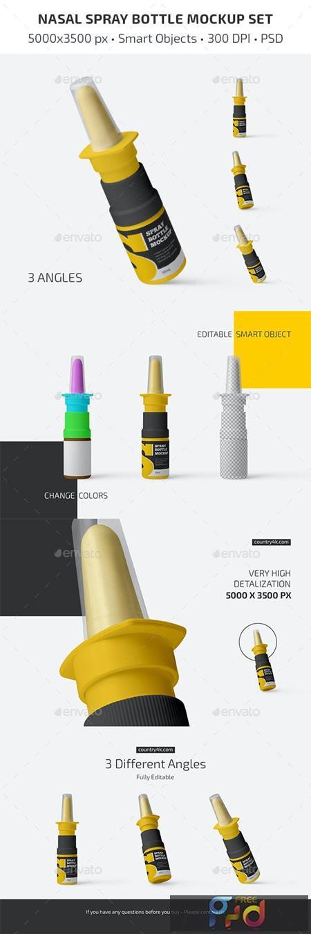 Nasal Spray Bottle Mockup Set