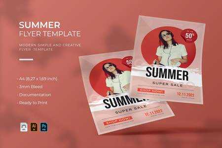 Freepsdvn.com 2104442 Template Summer Super Flyer Glrldeh Cover