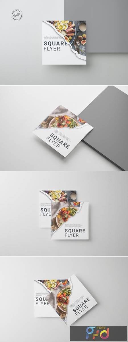 Realistic Square Brochure Mockup