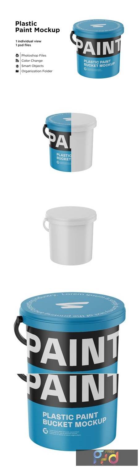 Glossy Plastic Bucket Mockup