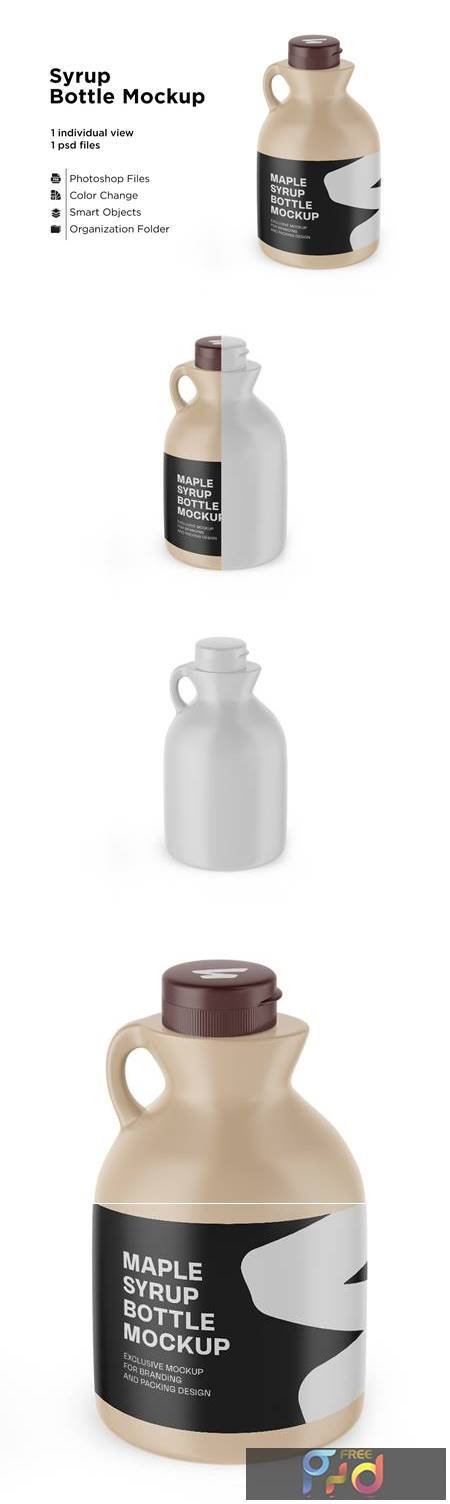 Matte Plastic Maple Syrup Bottle