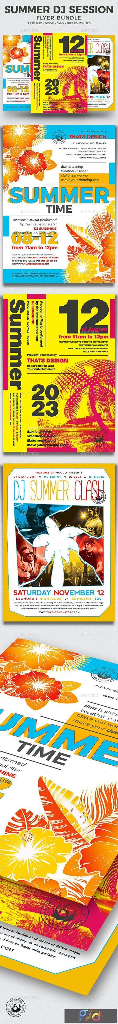 Summer DJ Session Flyer Bundle