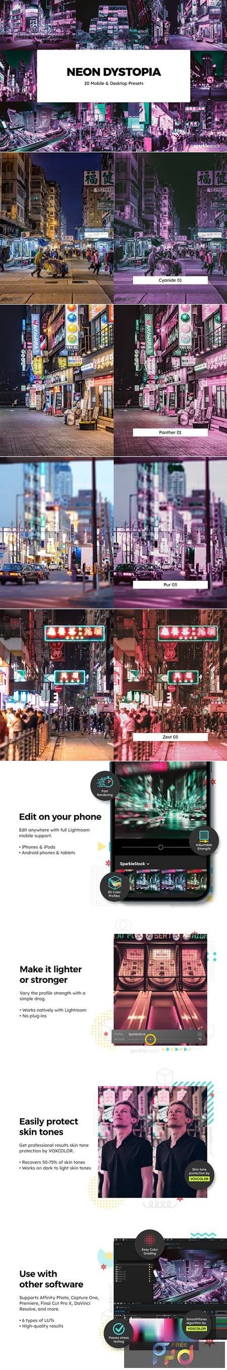 20 Neon Dystopia Lightroom Presets & LUTs F6LYTY4 1